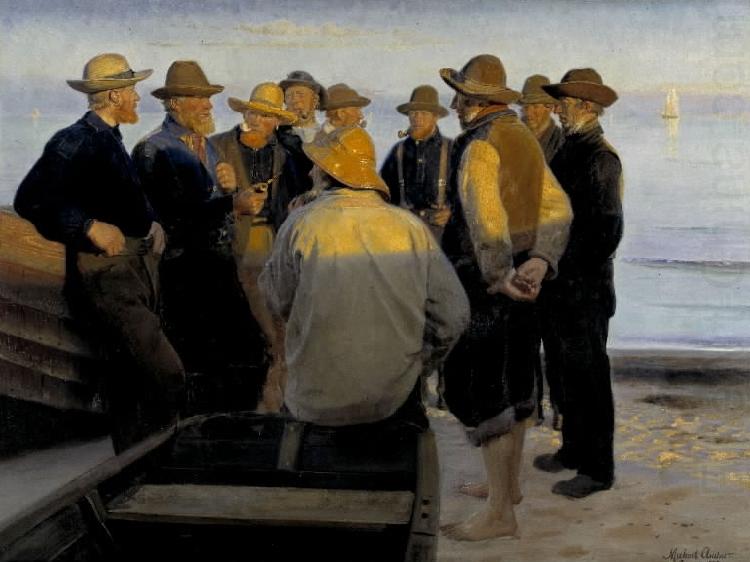 Michael Ancher Fishermen by the Sea on a Summer's Evening china oil painting image